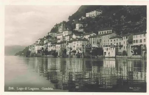 AK / Ansichtskarte Gandria Lago di Lugano TI Lago-di-Lugano See Dorf Haeuser Felswand Ufer Spiegelung
