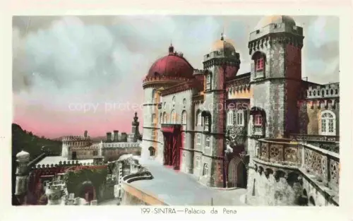AK / Ansichtskarte Sintra LISBOA PT Palácio-da-Pena Kuppel Tuerme Burgmauer Romantizismus Aussenansicht Terrasse