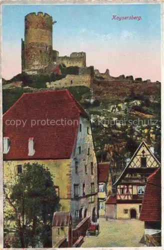 AK / Ansichtskarte Kaysersberg Kaisersberg Alsace 68 Haut Rhin Burgruine Turm Fachwerk Altstadt Haeuser Burgberg Mauerwerk
