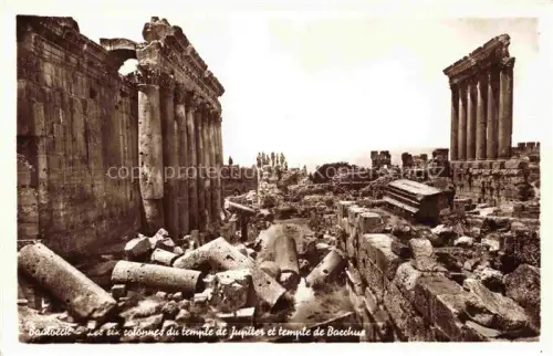 AK / Ansichtskarte Baalbek Baalbeck Lebanon Jupiter-Tempel Bacchus-Tempel Saeulen Ruinen Tempelruinen Steine Antike