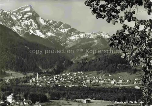 AK / Ansichtskarte Thusis GR Piz-Beverin Dorf Kirche Berge Wald Tal