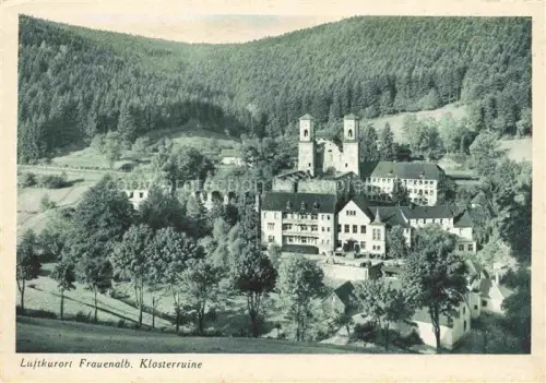 AK / Ansichtskarte Frauenalb Marxzell Karlsruhe BW Klosterruine Kloster Kirchturm Schwarzwald Wald Talblick Luftkurort