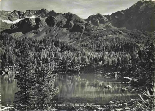 AK / Ansichtskarte Lago di Saoseo Val di Campo Poschiavo GR Lago-di-Saoseo Val-di-Campo Bergsee Wald Laerchen Spiegelung Fels