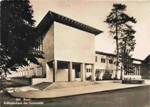 AK / Ansichtskarte BASEL BS Kollegienhaus Universitaet Modernismus Treppe Baeume Architektur Innenhof