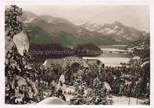 AK / Ansichtskarte Campfer St Moritz GR Suvretta-Haus Silvaplanersee Winterlandschaft Schnee Wald Bergpanorama Hotel