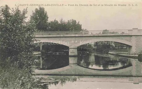 AK / Ansichtskarte Couilly-Pont-aux-Dames MEAUX 77 Seine-et-Marne Pont-du-Chemin-de-fer Moulin-de-Misère Eisenbahnbruecke Muehle Fluss Spiegelung Baeume