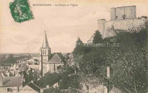 AK / Ansichtskarte Montrichard BLOIS 41 Loir-et-Cher Le-Donjon Kirche Burgruine Felsen Stadtansicht Daecher Kirchturm