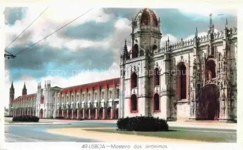 AK / Ansichtskarte LISBOA Lisbon Lissabon Lisbonne PT Mosteiro-dos-Jerónimos Kloster Manuelin Portal Architektur Rue-Saint-Lazare