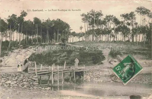 AK / Ansichtskarte LORIENT 56 Morbihan Pont-Rustique-de-Kermelo Bruecke Bach Kiefernwald Personen Lemire-éditeur