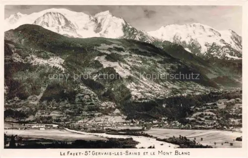AK / Ansichtskarte Saint-Gervais-les-Bains 74 Haute-Savoie Mont-Blanc Le-Fayet Bergpanorama Talort Wald Schneeberge Wiesen