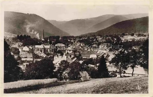 AK / Ansichtskarte Niederbronn-les-Bains Bad Niederbronn 67 Bas-Rhin Kirche Daecher Tal Huegel Wald Ortschaft
