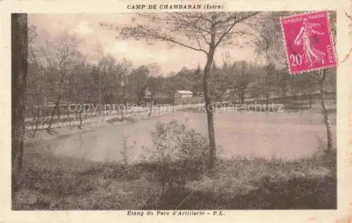 AK / Ansichtskarte Camp de Chambaran GRENOBLE 38 Isere Etang-du-Parc-d Artillerie Militaerlager Teich Baeume Kaserne Camp