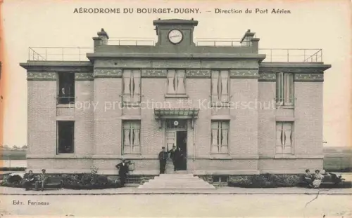 AK / Ansichtskarte Dugny BOBIGNY 93 Seine-Saint-Denis Aérodrome-du-Bourget-Dugny Direction-du-Port-Aérien Flughafen Verwaltungsgebaeude Uhr Flugbetrieb