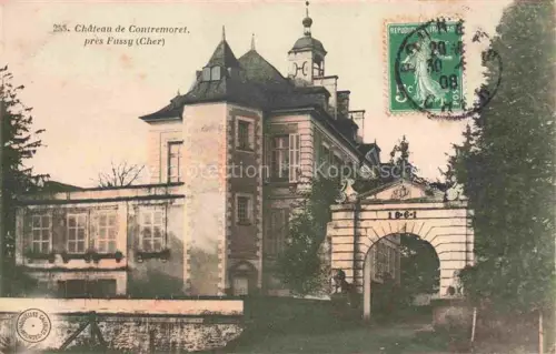 AK / Ansichtskarte Contremoret (Chateau) Fussy BOURGES 18 Cher Château-de-Contremoret Schloss Tor Eingangstor Turm Baeume Handkoloriert