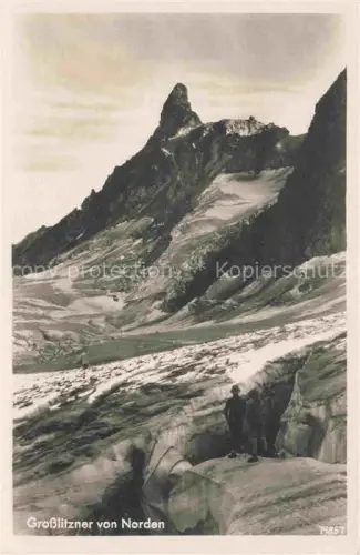 AK / Ansichtskarte Grosslitzner Litzner 3111m Tirol AT Grosslitzner Gletscher Bergsteiger Fels Schnee Gipfel Silvretta