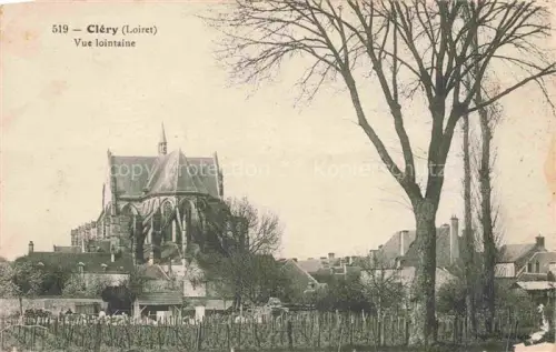 AK / Ansichtskarte Clery-Saint-Andre 45 Loiret Kirche Gotik Weinberg Dorf Baeume Vue-lointaine