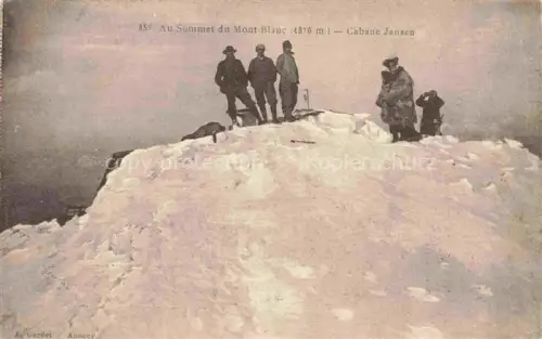 AK / Ansichtskarte MONT-BLANC  4807m 74 Haute-Savoie Cabane-Jansen Gipfel Schnee Bergsteiger Alpinisten Gletscher