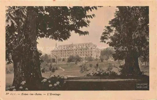 AK / Ansichtskarte Evian-les-Bains Thonon-les-Bains 74 Haute-Savoie Ermitage Hotel Parkanlage Baeume Wiese Belle-Epoque