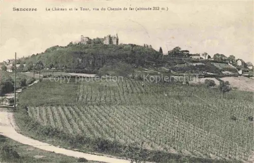 AK / Ansichtskarte Sancerre Bourges 18 Cher Château Tour Weinberge Chemin-de-fer Huegel Eisenbahn