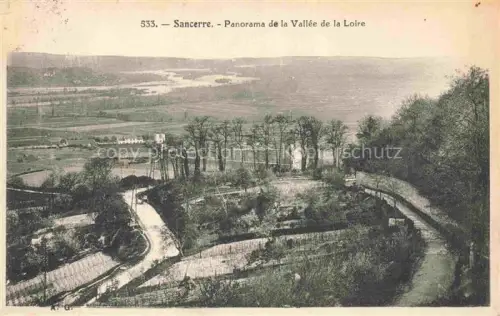 AK / Ansichtskarte Sancerre Bourges 18 Cher Vallée-de-la-Loire Loire Fluss Weinberge Strasse Baeume Weingaerten