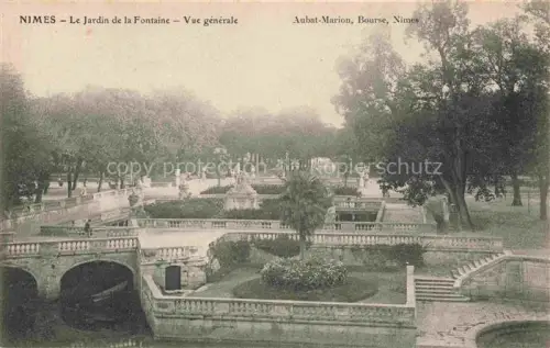 AK / Ansichtskarte NIMES 30 Gard Jardin-de-la-Fontaine Park Fontaene Treppen Baeume Skulpturen Bogen Palmen