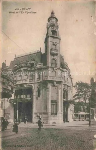 AK / Ansichtskarte NANCY 54 Meurthe-et-Moselle Hotel-de-l Est-Républicain Jugendstil Turm Strassenbahn Passanten Pflaster