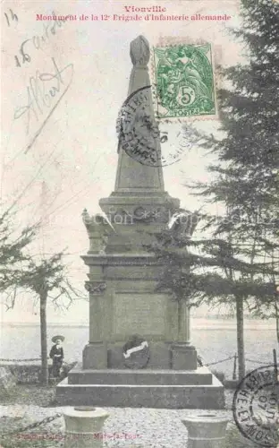 AK / Ansichtskarte Vionville METZ 57 Moselle Monument-12e-Brigade-Infanterie-allemande Kriegsdenkmal Obelisk Baeume Kind