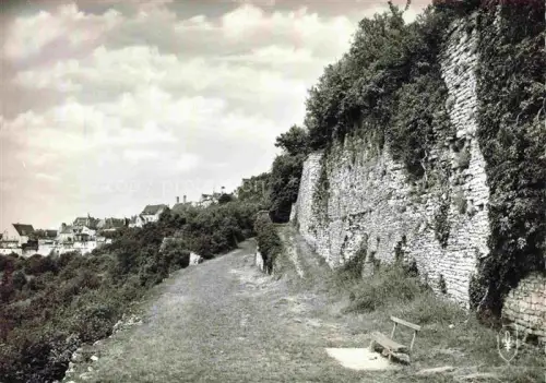 AK / Ansichtskarte Vezelay Avallon 89 Yonne Chemin-de-ronde Stadtmauer Stadtwall Weg Bank Haeuser Dorf Vegetation