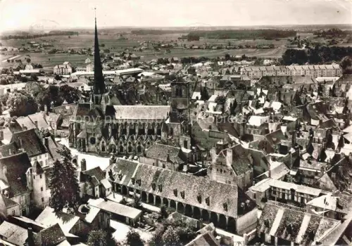 AK / Ansichtskarte Auxonne DIJON 21 Cote-d Or Kirche Altstadt Daecher Felder Kirchturm Gotische-Kirche Luftbild