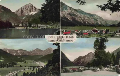 AK / Ansichtskarte Heiterwang Ausserfern Tirol AT Hotel-Fischer-am-See See Berge Alpen Talblick Ortschaft Parkplatz