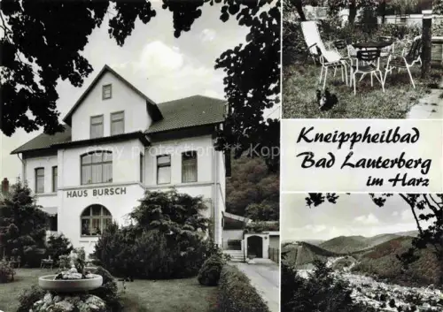 AK / Ansichtskarte Bad Lauterberg Osterode Harz Niedersachsen Pension-Richard-Bursch Haus-Bursch Kneippheilbad Harz Kurpark Berglandschaft Garten