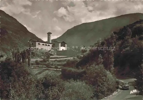 AK / Ansichtskarte Encamp Andorra Radio-Andorra Sendeanlage Kirche Bergtal Berge Wald Terrassen Auto