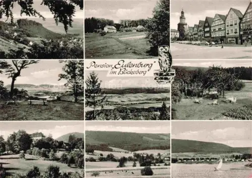 AK / Ansichtskarte Kathrinhagen Pension-Eulenburg Bueckeberg Landschaft Marktplatz Fachwerkhaus Rinteln Doktorsee Segelboot Wesergebirge