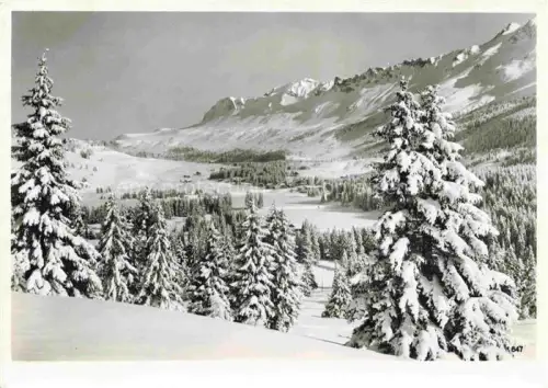 AK / Ansichtskarte Valbella  Lenzerheide GR Rothornkette Lenzerheide Winter Schnee Tannen Bergtal Hochplateau