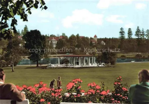 AK / Ansichtskarte Auerhahn Goslar Hahnenklee-Bockswiese Harz Niedersachsen Kurpark Irenen-Quelle Pavillon See Rosen Villen Oberharz Kurgaeste
