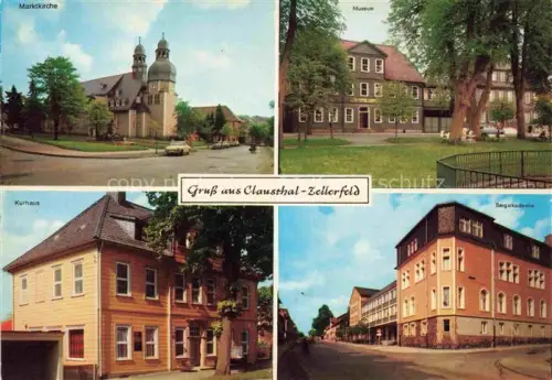 AK / Ansichtskarte Clausthal-Zellerfeld Goslar Niedersachsen Marktkirche Museum Kurhaus Bergakademie Oberharz