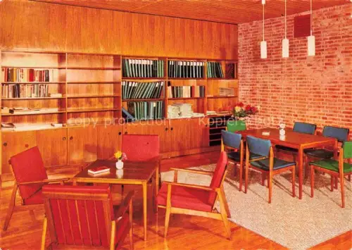 AK / Ansichtskarte Osterode  Harz Blindenkur-Erholungsheim Leseraum Bibliothek Modernismus Backsteinwand Sessel Tische