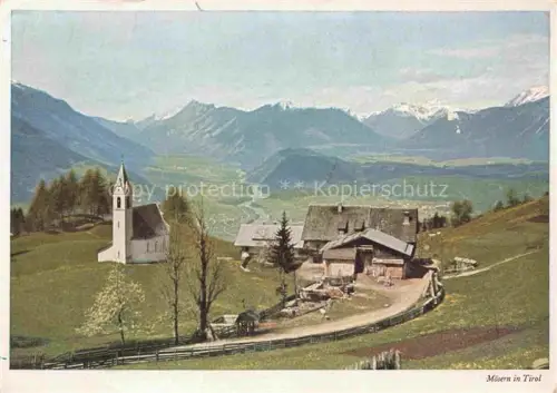 AK / Ansichtskarte Moesern Telfs Tirol AT Inntal Lechtaler-Alpen Bergkirche Bauernhof Alpenblick Tal Schneeberge
