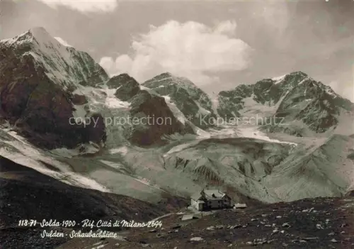 AK / Ansichtskarte Schaubachhuette 2573m Solda Sulden Ortler IT Ortler Sulden Solda Gletscher Berge Alpenhuette Gebirge