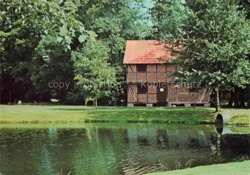 AK / Ansichtskarte Knesebeck Wittingen Gifhorn Niedersachsen Waldmuseum Haus-der-Landschaft Fachwerkhaus Teich Park Wald