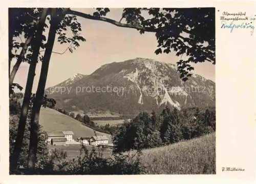 AK / Ansichtskarte Ruhpolding Bayern Alpengasthof-Mayerhoefreith Berg Wald Wiesen Alpen Tal Bauernhof