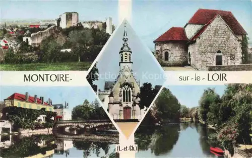 AK / Ansichtskarte Montoire-sur-le-Loir Vendome 41 Loir-et-Cher Burgruine Loir Kirche Kapelle Bruecke Mehrbildkarte