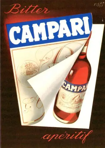 AK / Ansichtskarte AARAU AG Campari-Werbung Bitter-Campari Aperitif Likoerflasche Werbeplakat Flasche Etikett