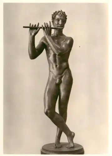AK / Ansichtskarte BERLIN  CITY Floetenspieler Bronzeskulptur Akt Skulptur Floete Fehrle Kunstwerk
