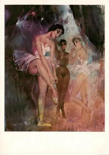 AK / Ansichtskarte Kunsthandwerk Ballerina Tutu Ballett Gemaelde Kunstkarte Funke-Parys