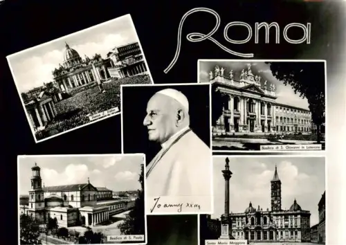 AK / Ansichtskarte ROMA  Rom Lazio IT Basilica-di-S-Pietro Basilica-di-S-Giovanni-in-Laterano Basilica-di-S-Paolo Santa-Maria-Maggiore Papst-Johannes-XXIII Menschenmenge