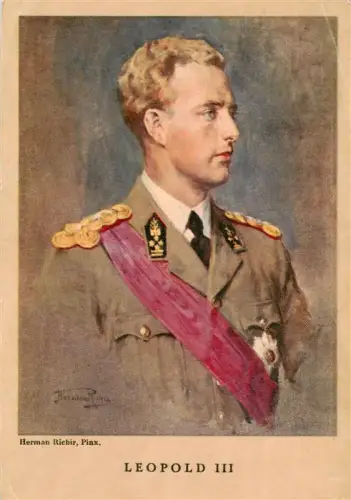 AK / Ansichtskarte BRUXELLES Bruessel Brussels Leopold-III Portraet Koenig Belgien Militaeruniform Gemaelde Herman-Richir