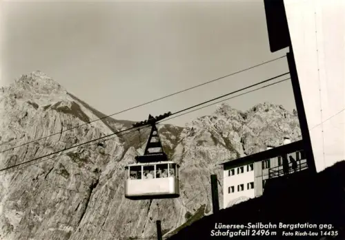 AK / Ansichtskarte Luenersee 1969m Vorarlberg AT Luenersee-Seilbahn Bergstation Schafgafall Seilbahn Bergstation Felsen Berge