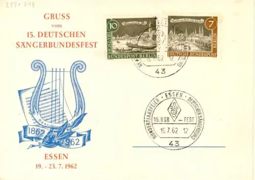 AK / Ansichtskarte EssEN  Ruhr Saengerbundesfest Saengerbund Musik Leier Festival Briefmarken Hundertjahrfeier