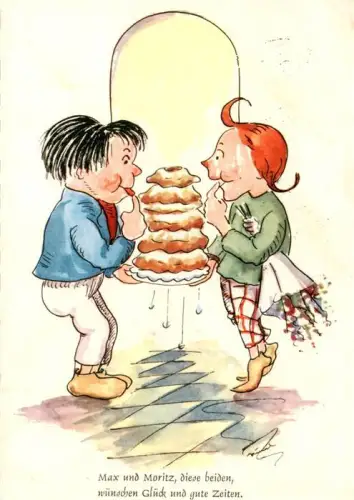 AK / Ansichtskarte BREMEN  CITY Max-und-Moritz Kuchen Kinder Humorzeichnung Landes-Ausstellung Hansa-Verlagsanstalt